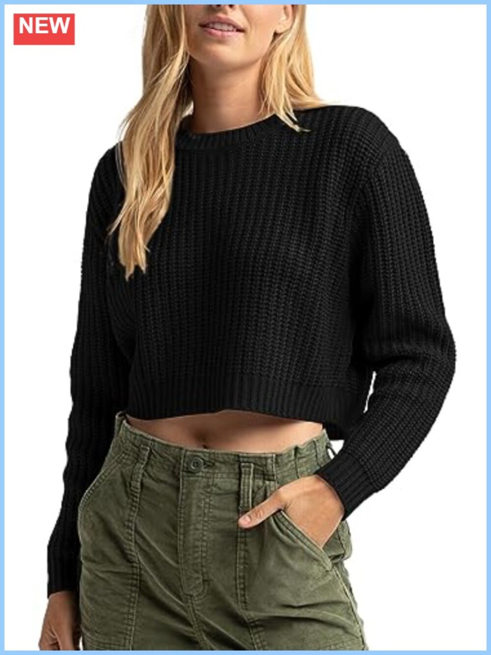 Cropped Sweater Women Crop Pullover Long Sleeve Fall Outfit